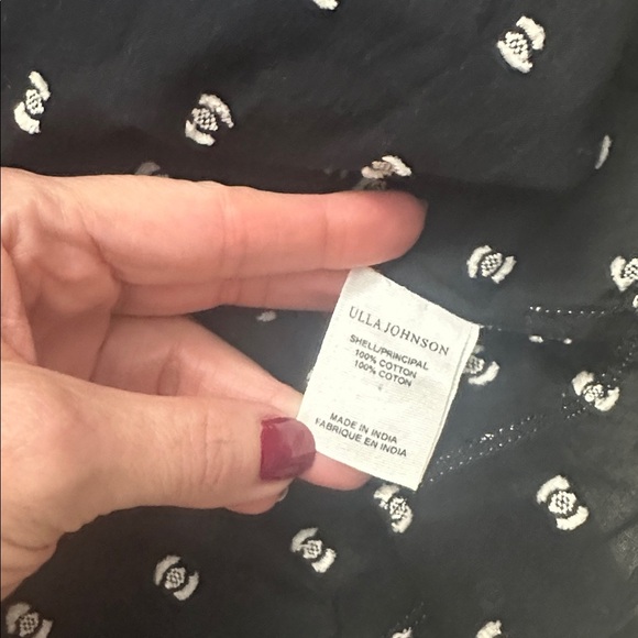 Ulla Johnson Alice ruffle sleeve black eclipse dot blouse top small s - Picture 5 of 7